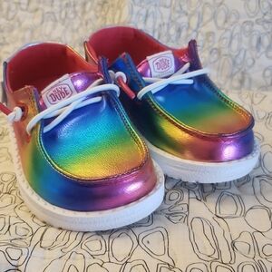 Hey Dude Kids Shiny Rainbow Shoes